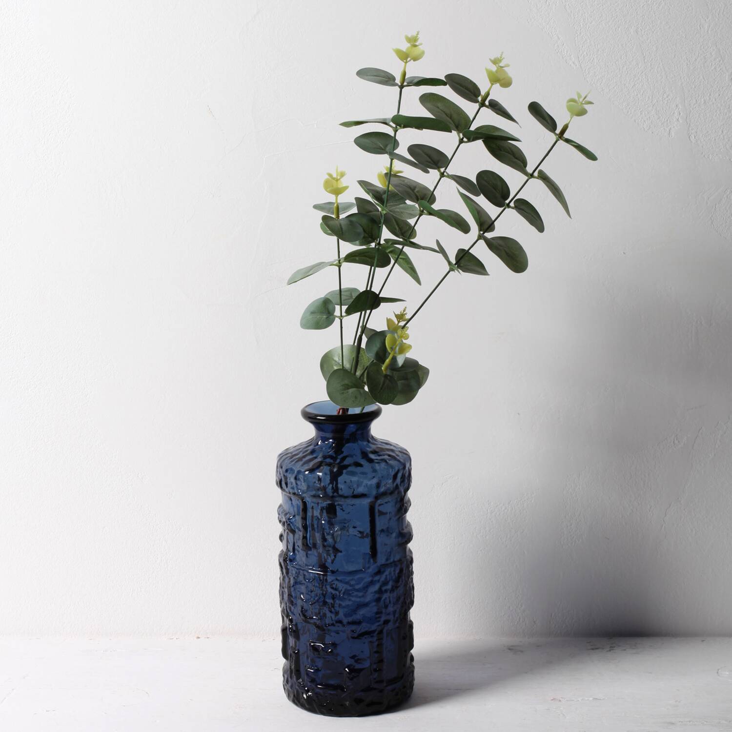 Mid-century Pressed Glass Vase "Cobolt" by Göte Augustsson / Sweden / 1970s