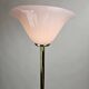 Italian floor lamp with pink Murano glass and brass foot