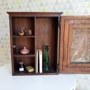 Armoire de toilette ancienne en bois et laiton années 40/50
