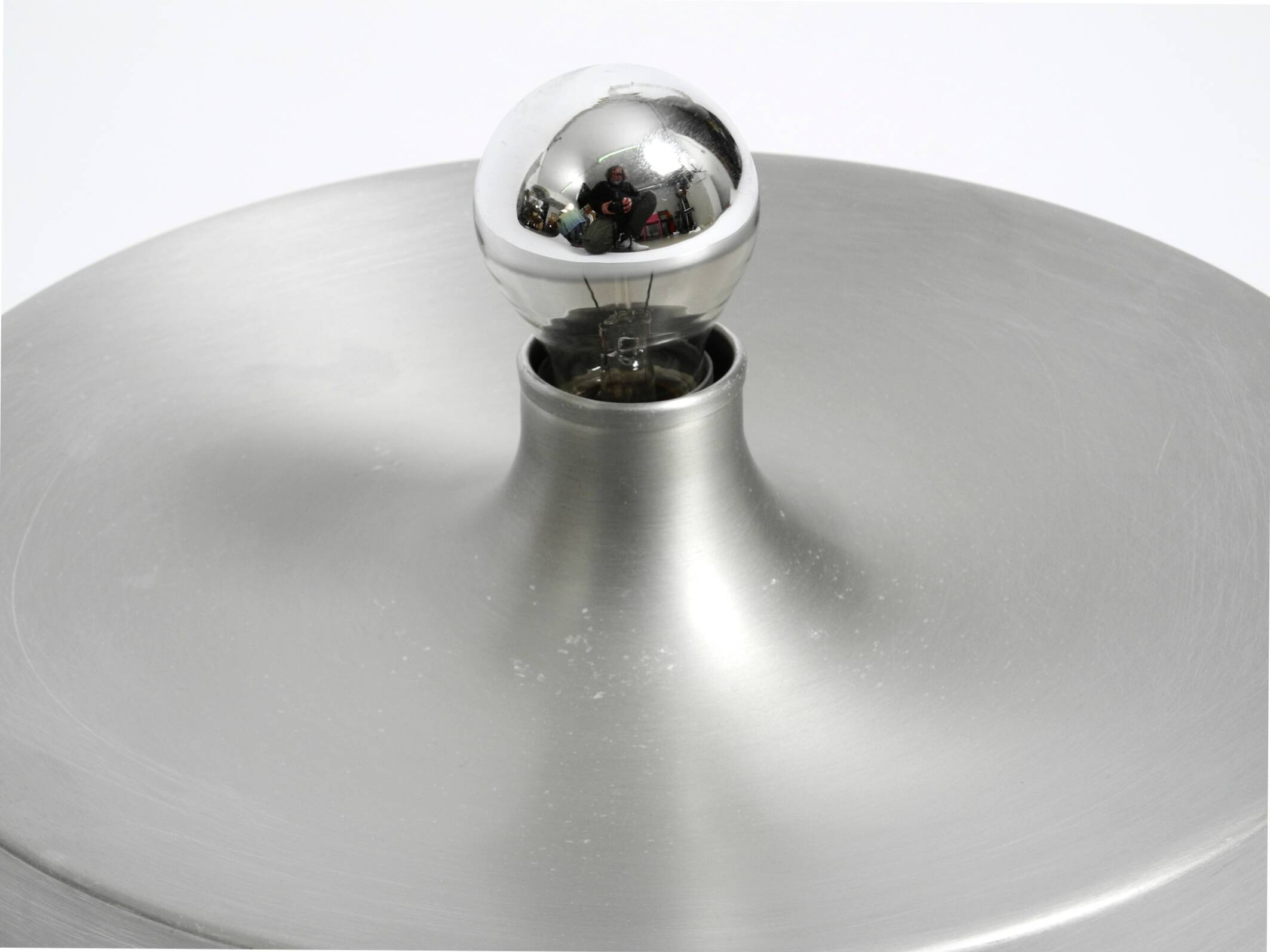 1960s round large Space Age Pop Art aluminum ceiling or wall lamp