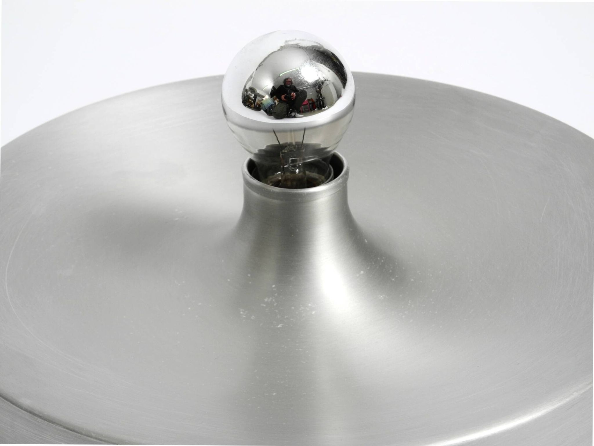 1960s round large Space Age Pop Art aluminum ceiling or wall lamp