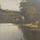 Two oil paintings on canvas signed N. Rousseau – fishing scenes from the 19th century.