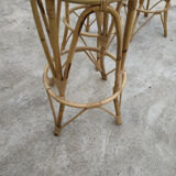 4 vintage rattan stools