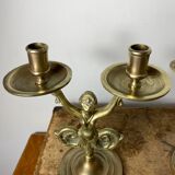 Paire de chandeliers en bronze