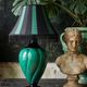 Large vintage Mathias lamp in green and black ceramic, 1970s.