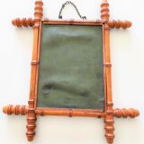 Former miroir says of barbier annee 30/50 bois style bambou true period 35x45cm