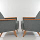 Fauteuil carre gris chiné