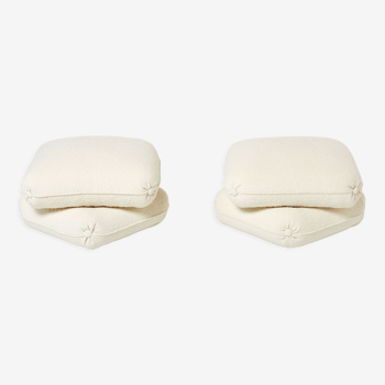 Paire de poufs laine bouclé