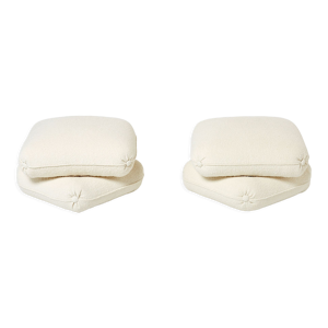 Paire de poufs laine
