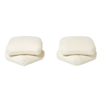 Paire de poufs laine bouclé