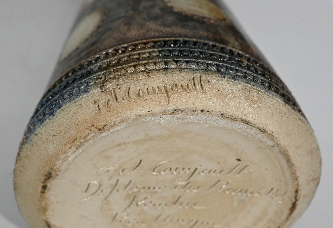 Vase in Salt Sandstone, signed J-C. Courjault for Keraluc Quimper - 1960