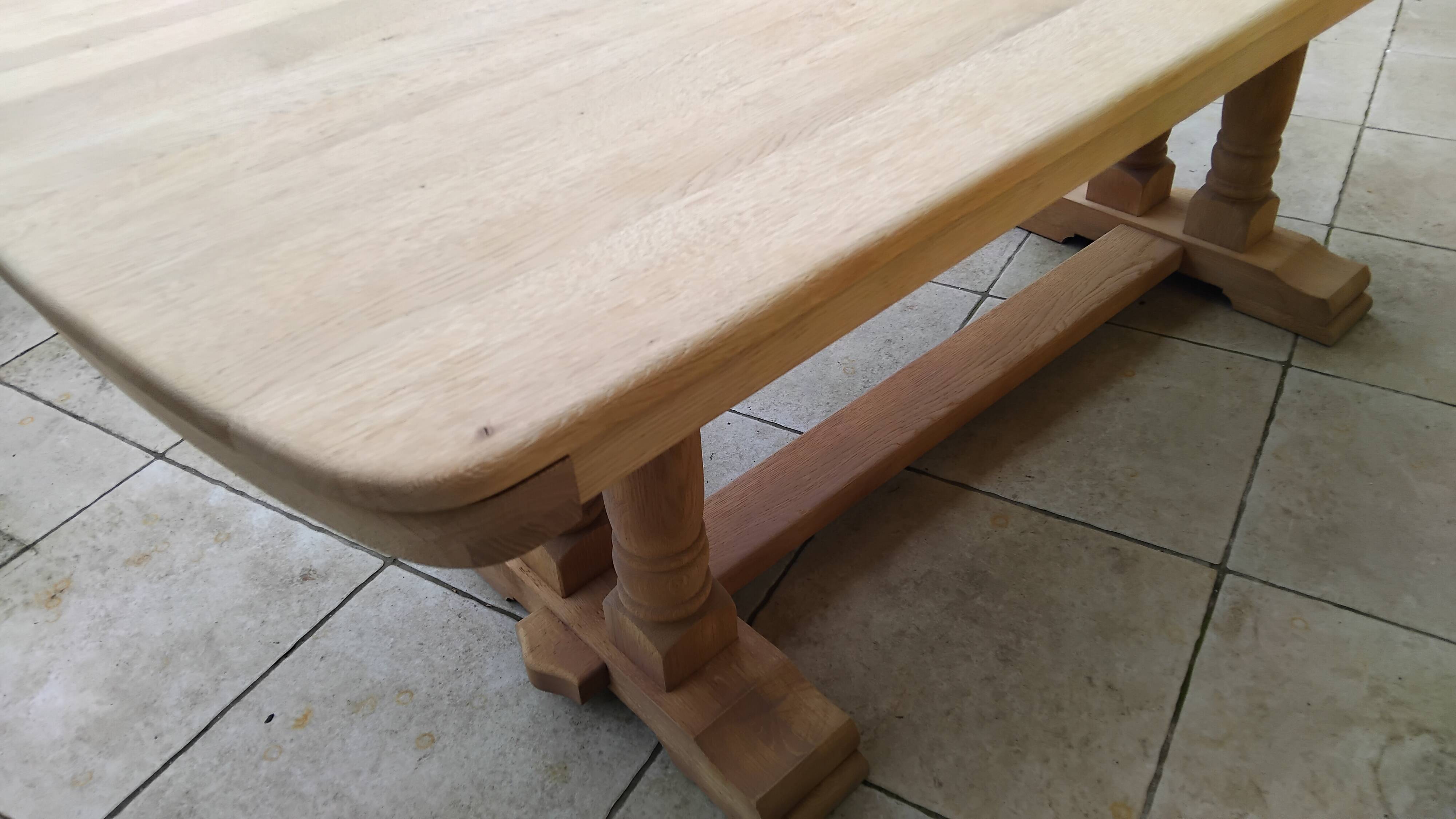 Grande table ancienne ferme monastère sablé vintage chêne massif