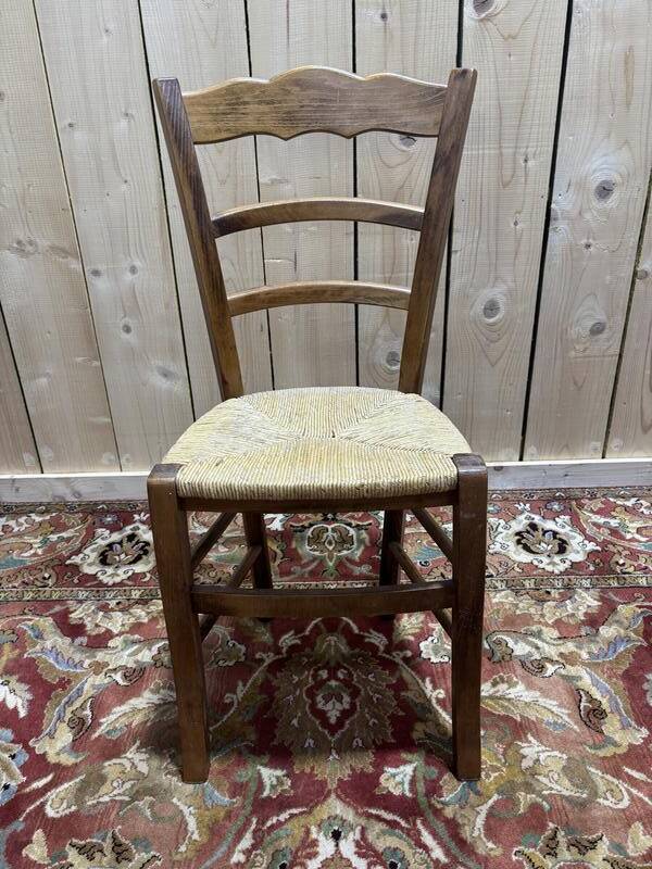 Série de 4 chaises paillées