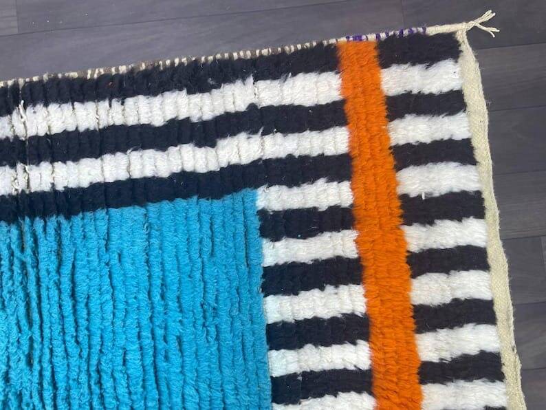 Handmade pure wool rug, size 100 x 200 cm