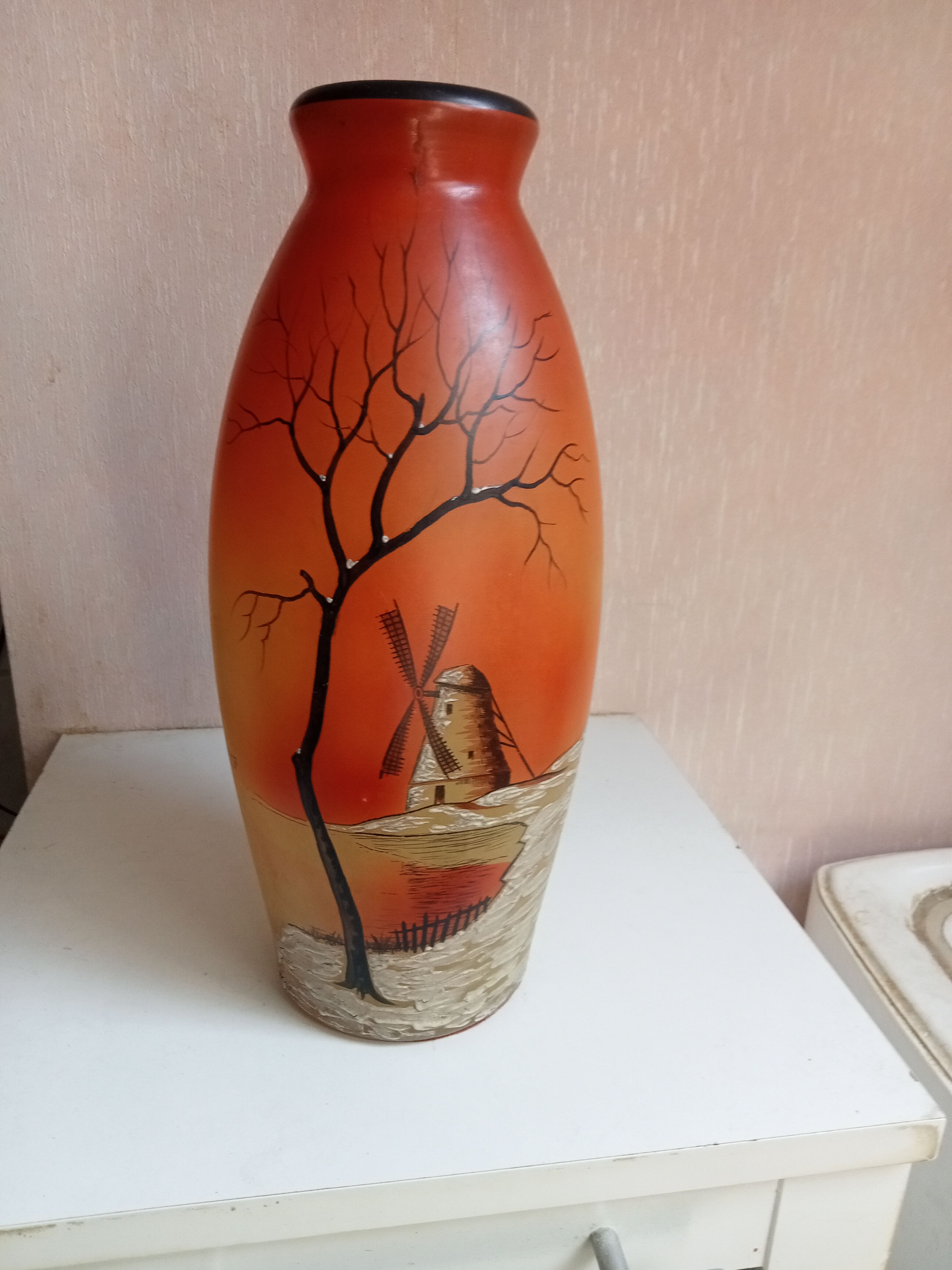 old vase signed henri martin painted by hand