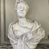 Female bust in Carrara marble, late 18th century, Northern Italy.