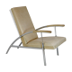 Fauteuil acier tubulaire et cuir "crème", France, circa 1970