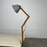 Lampe articulée constructiviste en bois et métal