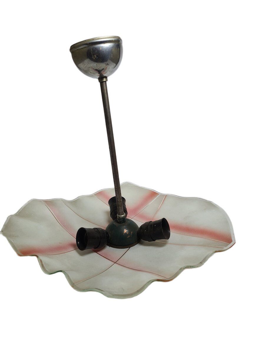 Vintage pendant light in glass, Poland, 1970s