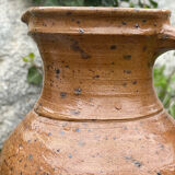 Vintage pyrite and glazed stoneware pitcher