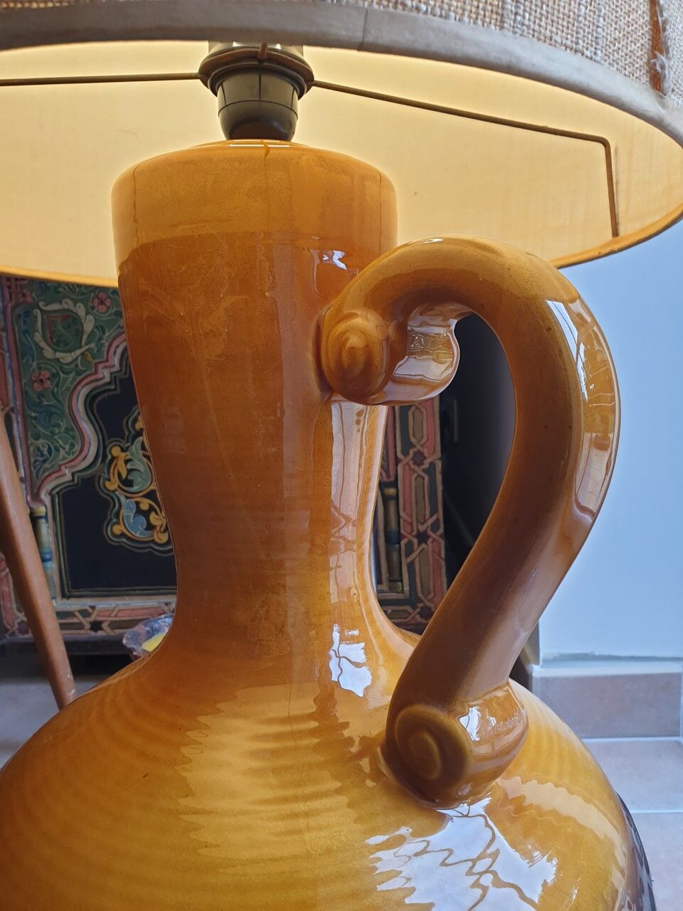 Ceramic floor lamp 70s