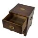 Vintage set of wooden bedside tables in military campaign style design
