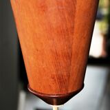 Scandinavian hanging lamp in teak and rope