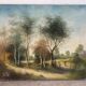 Path under the tall trees, oil on canvas signed