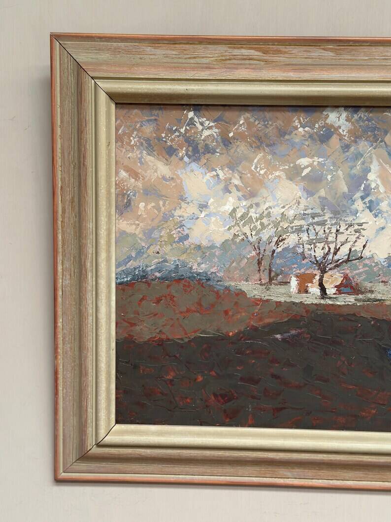 Original Swedish Oil on Panel – “Landscape” by Bertil Wahlberg – Signed – Vintage and Framed – 48 × 41.5 cm (18.9" × 16.3")