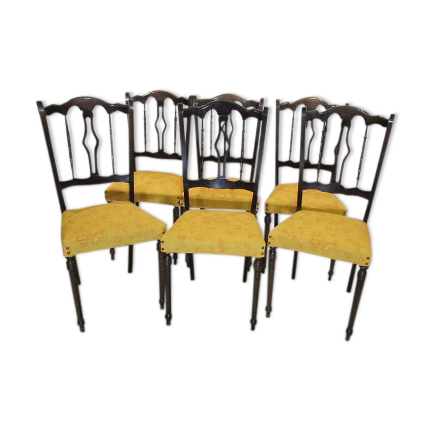 Set of 6 chairs in beech of Italian style