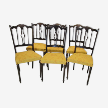 Ensemble de 6 chaises en hêtre de style italien