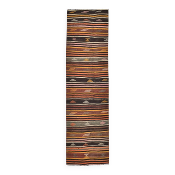 3x10 Persian Kilim Runner Rug, Vintage Distressed Runner Rug, 79x299Cm