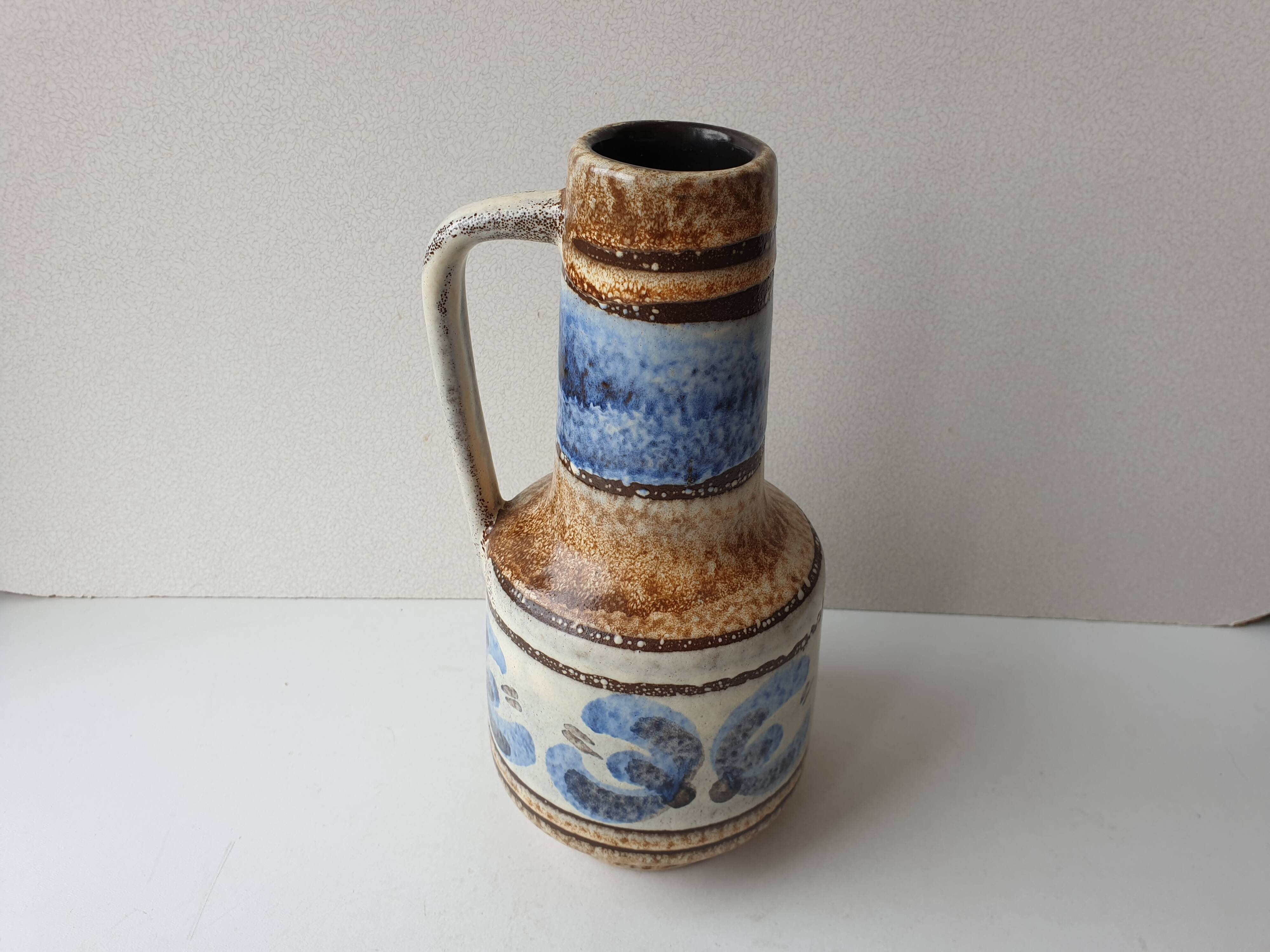 Ceramic stoneware vase with geometric shapes - Vintage 70's