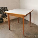Square dining table, wood and formica, 1960s