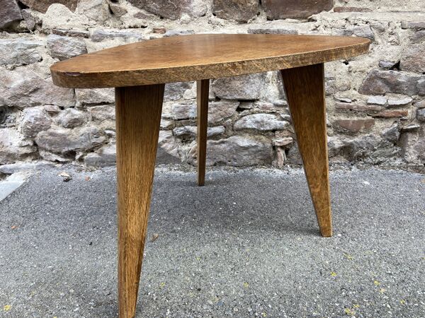 Table basse guéridon vintage design art déco 50 piétement tripode scandinave