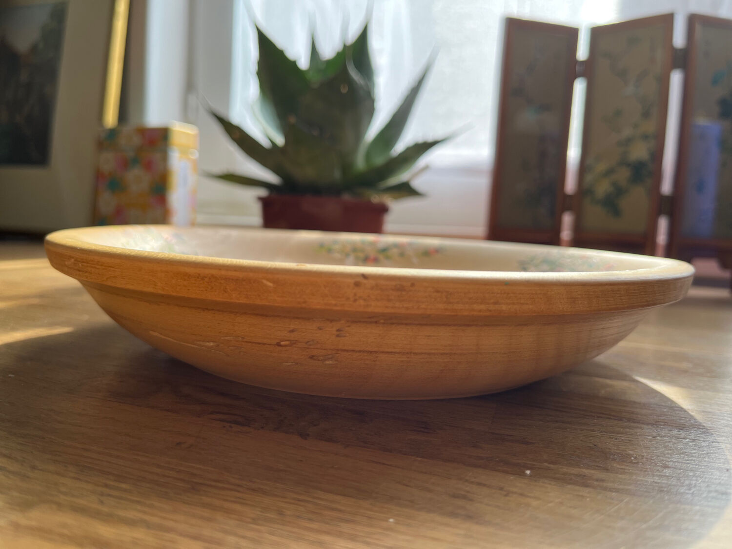 Wooden plate painted patterns