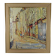 Painting of a street in (probably) Paris, 1950s
