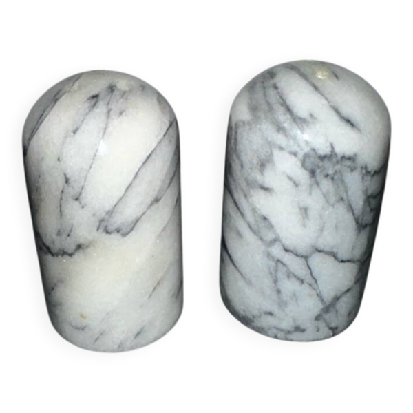 Salière et poivrière en marbre de Crrare