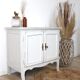 Meuble ancien en bois blanc et doré