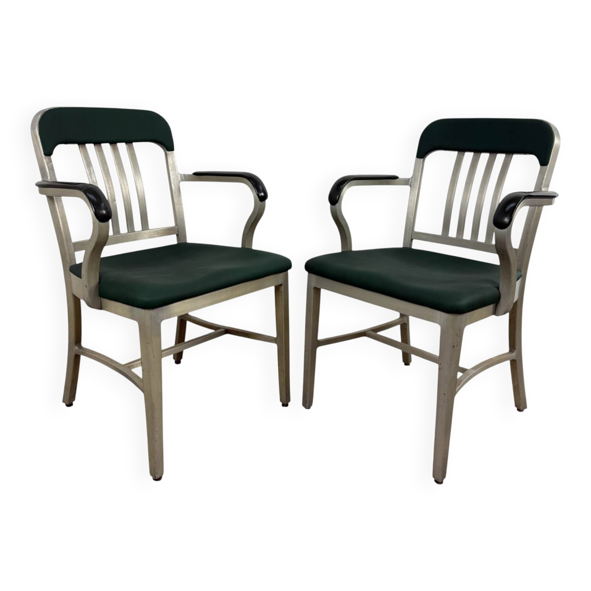Rare pair of american aluminum Goodform armchairs