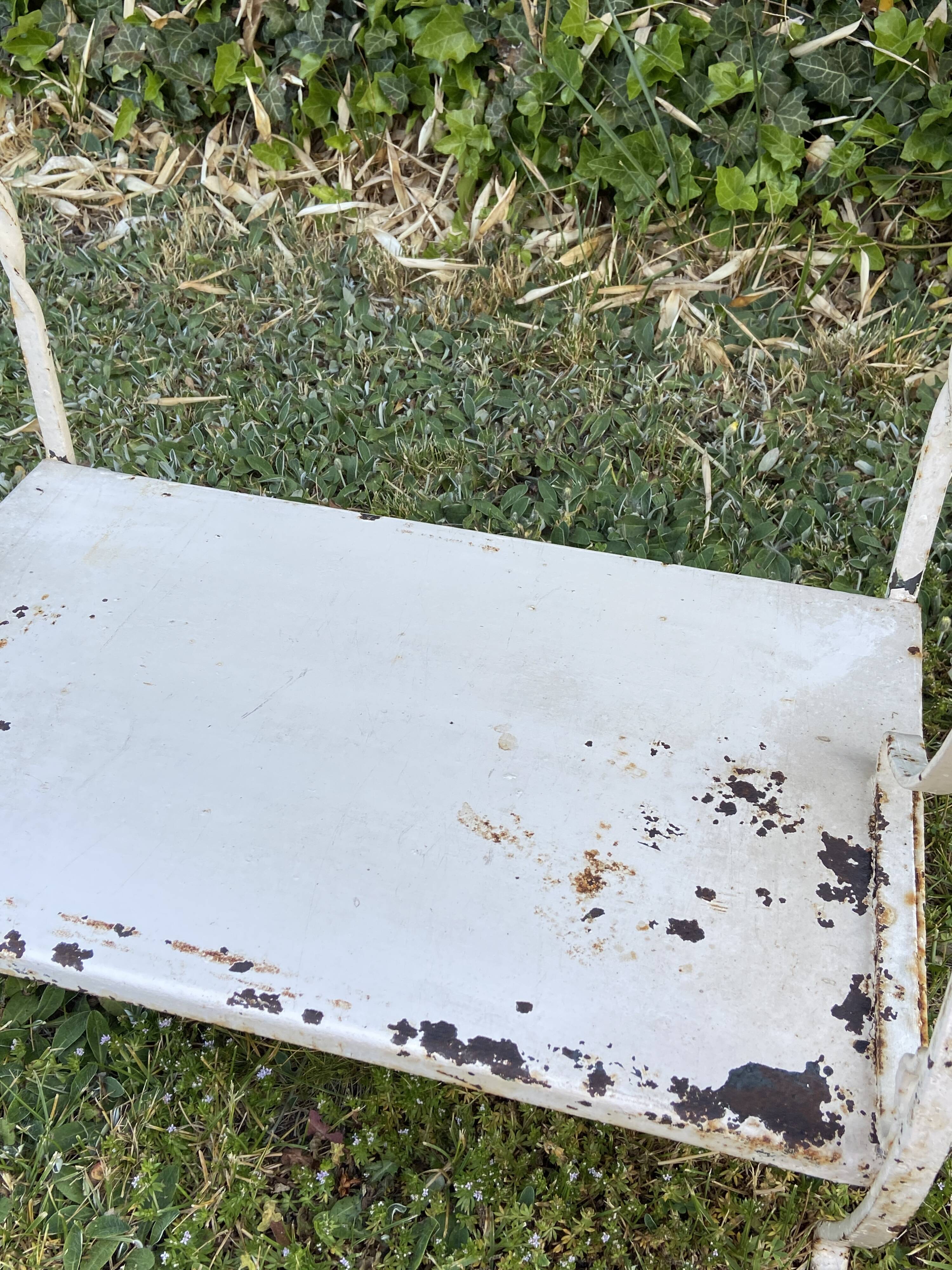 Antique metal dressing table console France shabby chic 1920