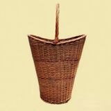 Old woven wicker umbrella stand