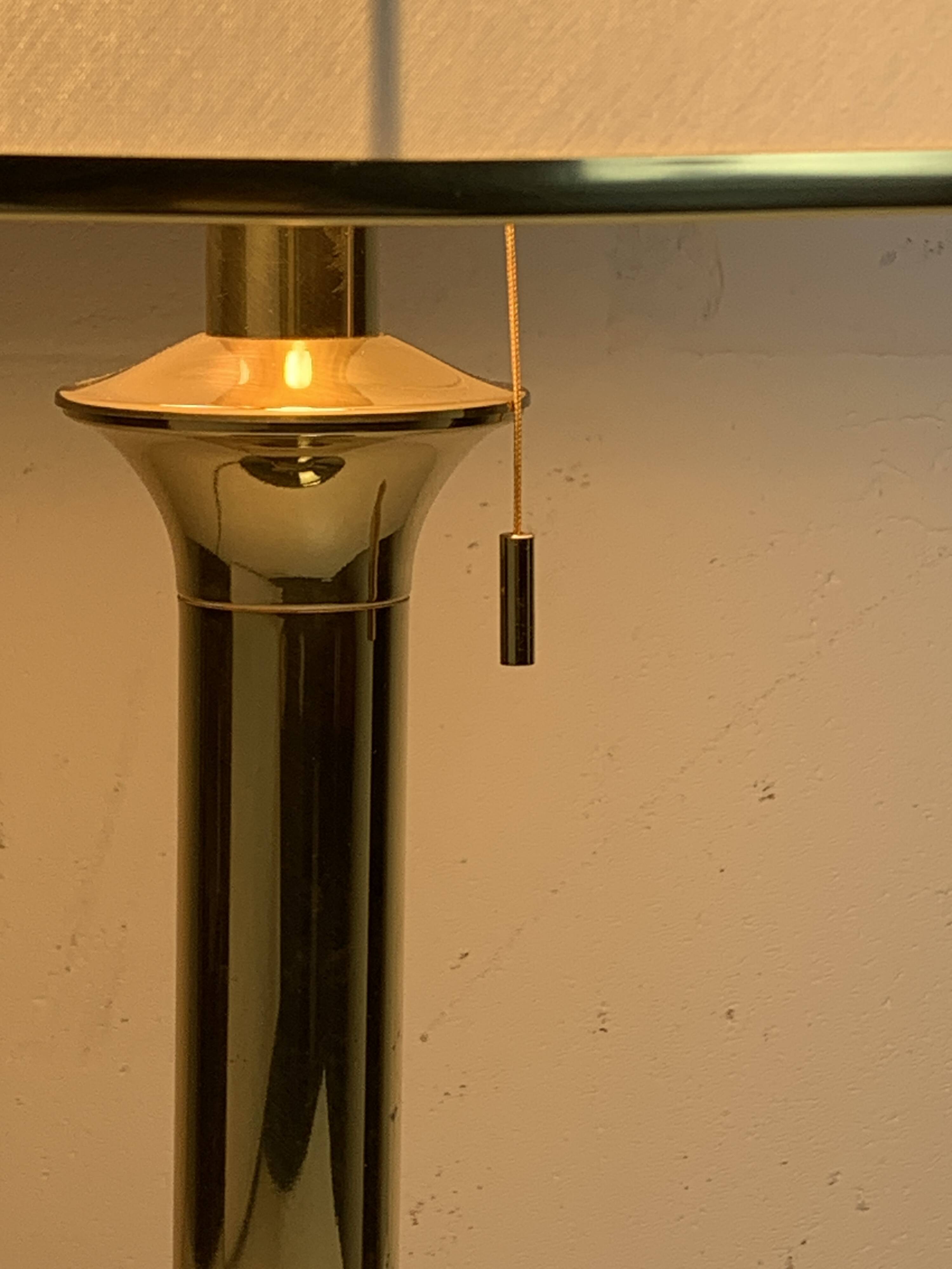 Midcentury Hollywood Regency brass mushroom table lamp Vienna Austria 1960s