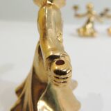 Set of 6 vintage 1970s brass figurine candle holders – Golden cherubs