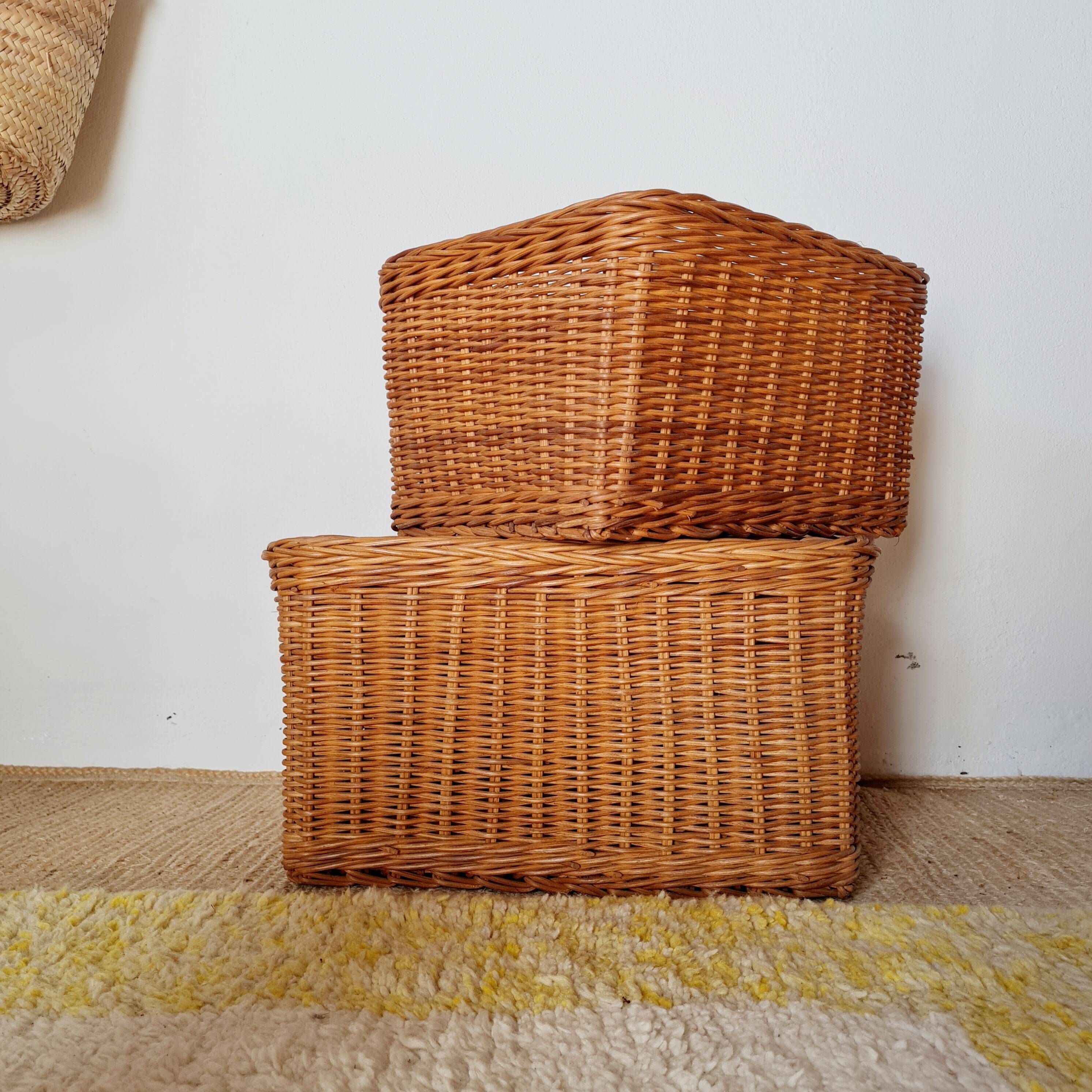 Pair of wicker baskets - planters