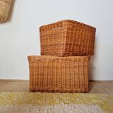 Pair of wicker baskets - planters