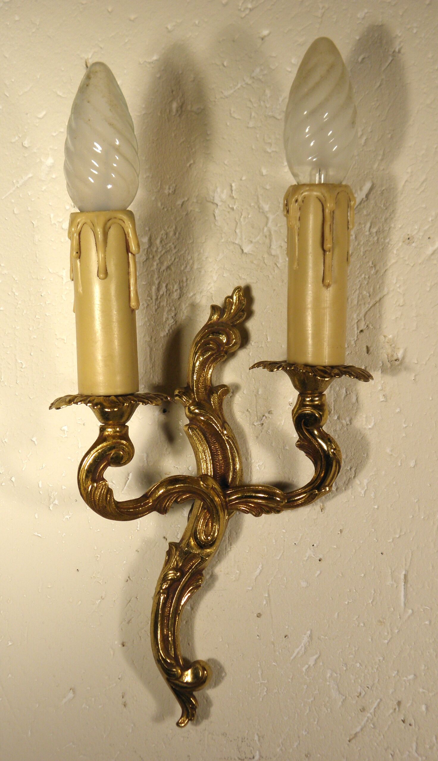 Pair of gilded bronze sconces