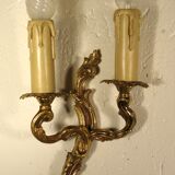 Pair of gilded bronze sconces