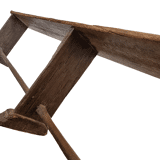 Antique French Wooden Bistro Bench, from around 1850