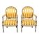 Pair of Cabriolet Armchairs, in rechampi wood, Louis XVI style – Late 19th century